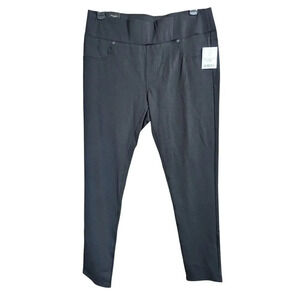 Max Jeans Dress Pants 18W Black Stretch Solid Logo Ponte Knit Back Pockets